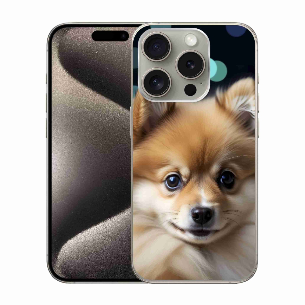 Gélový kryt mmCase na iPhone 15 Pro - roztomilý pomeranian