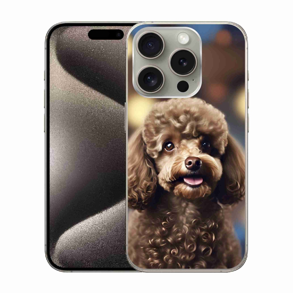 Gélový kryt mmCase na iPhone 15 Pro - roztomilý pudel