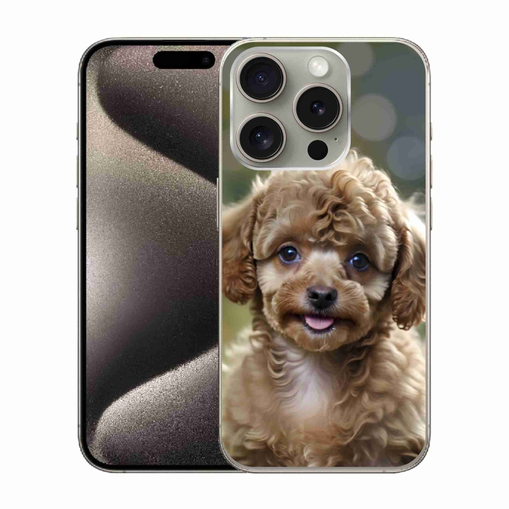 Gélový kryt mmCase na iPhone 15 Pro - roztomilý pudel