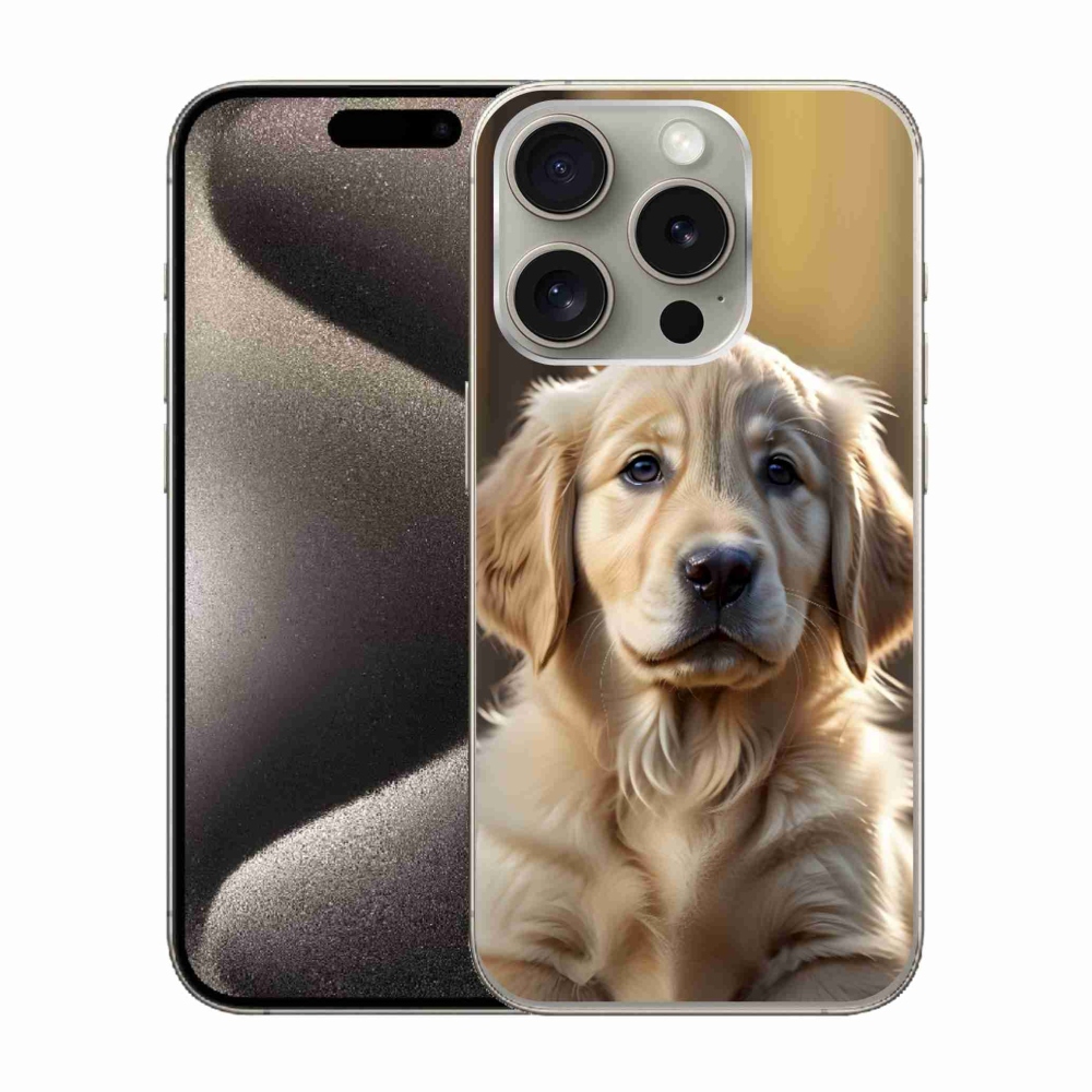 Gélový kryt mmCase na iPhone 15 Pro - roztomilý zlatý retriever
