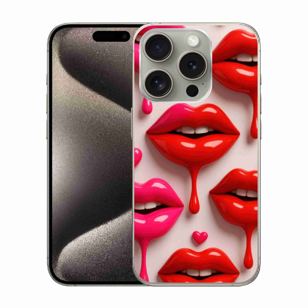 Gélový kryt mmCase na iPhone 15 Pro - pery 2