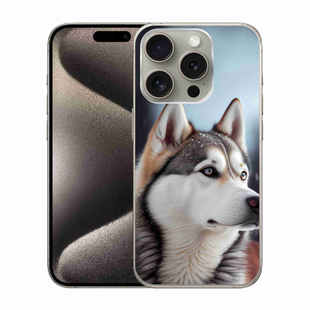 Gélový kryt mmCase na iPhone 15 Pro - sibírsky husky