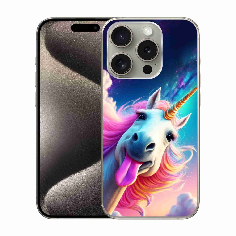 Gélový kryt mmCase na iPhone 15 Pro - šialený jednorožec