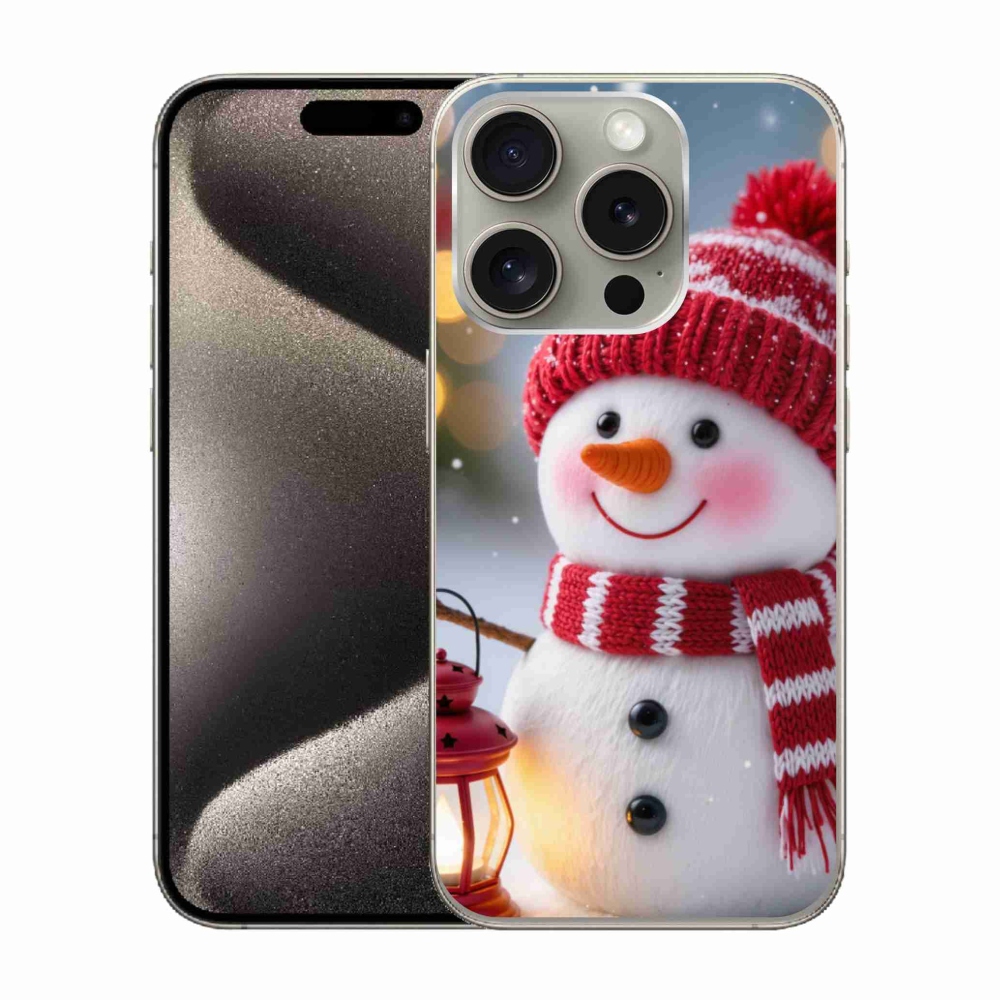 Gélový kryt mmCase na iPhone 15 Pro - snehuliak 2