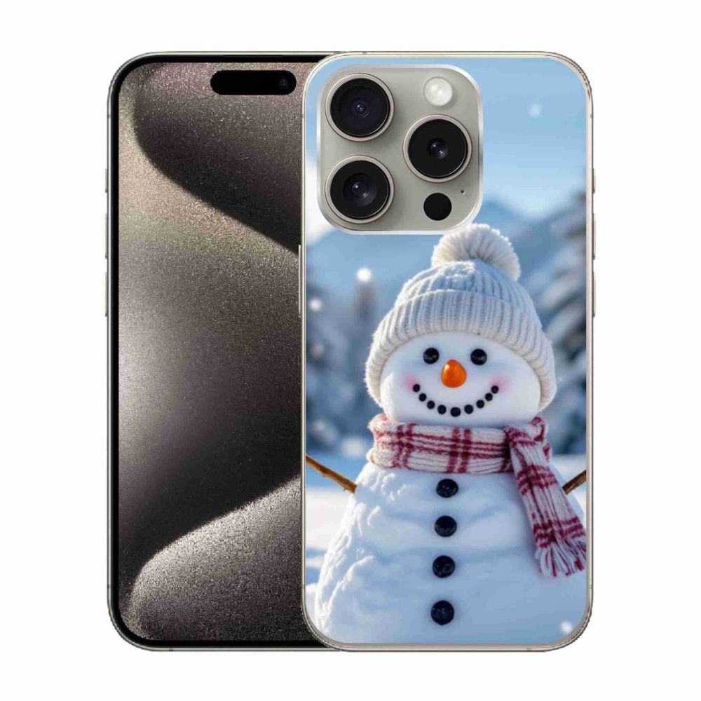 Gélový kryt mmCase na iPhone 15 Pro - snehuliak 3