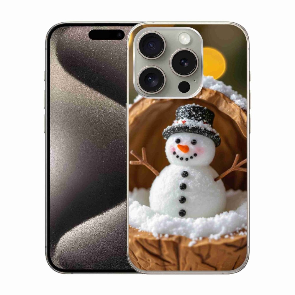 Gélový kryt mmCase na iPhone 15 Pro - snehuliak 4