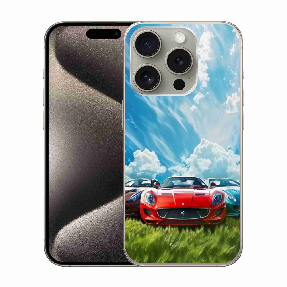 Gélový kryt mmCase na iPhone 15 Pro - športové vozidlá
