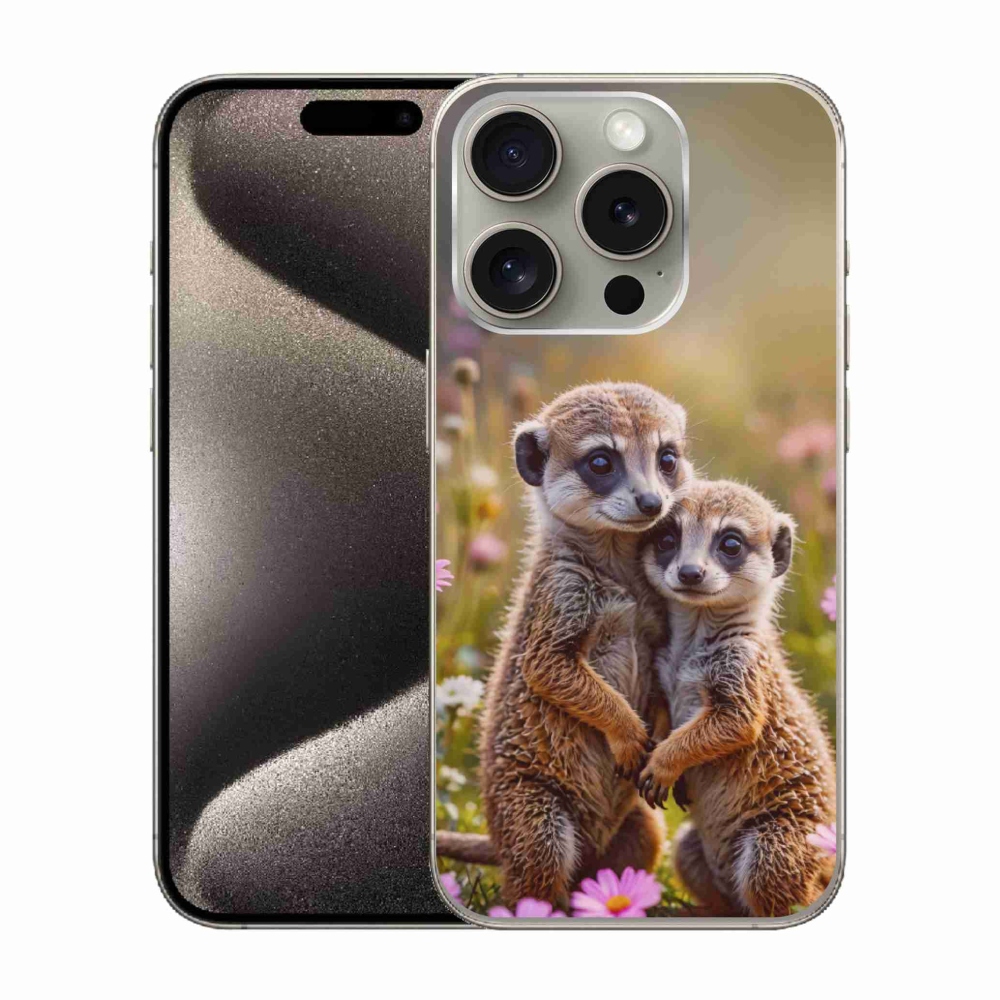 Gélový kryt mmCase na iPhone 15 Pro - surikatí duo