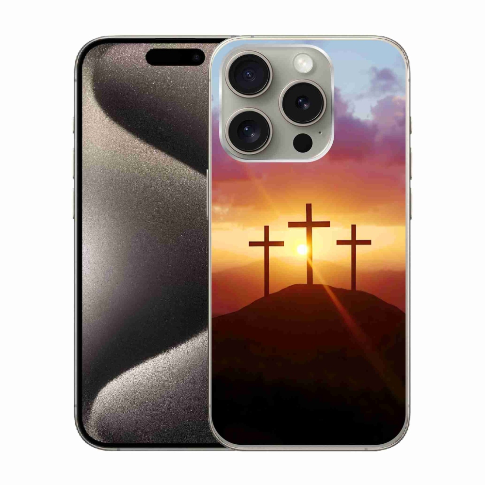 Gélový kryt mmCase na iPhone 15 Pro - tri kríža