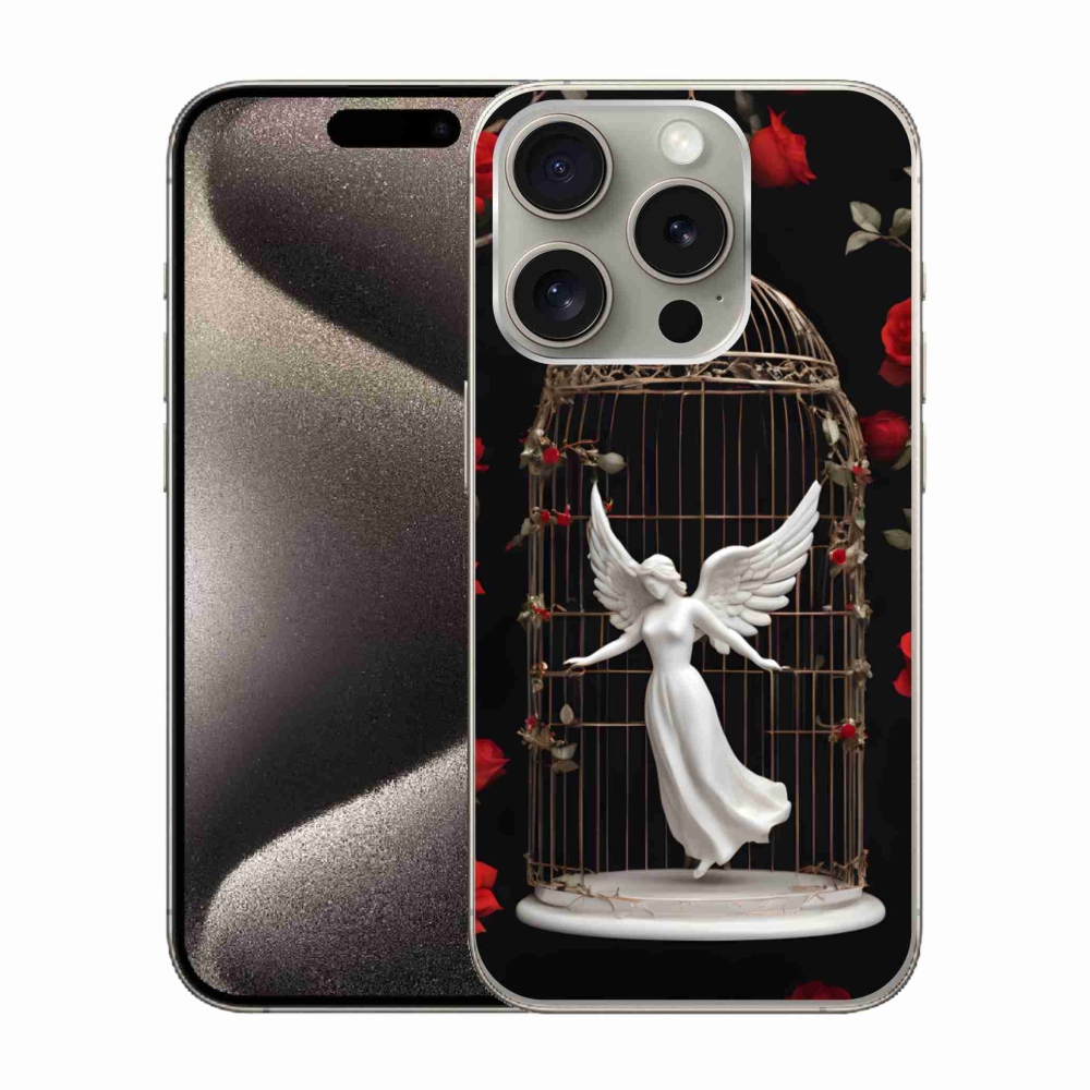 Gélový kryt mmCase na iPhone 15 Pro - uväznený anjel