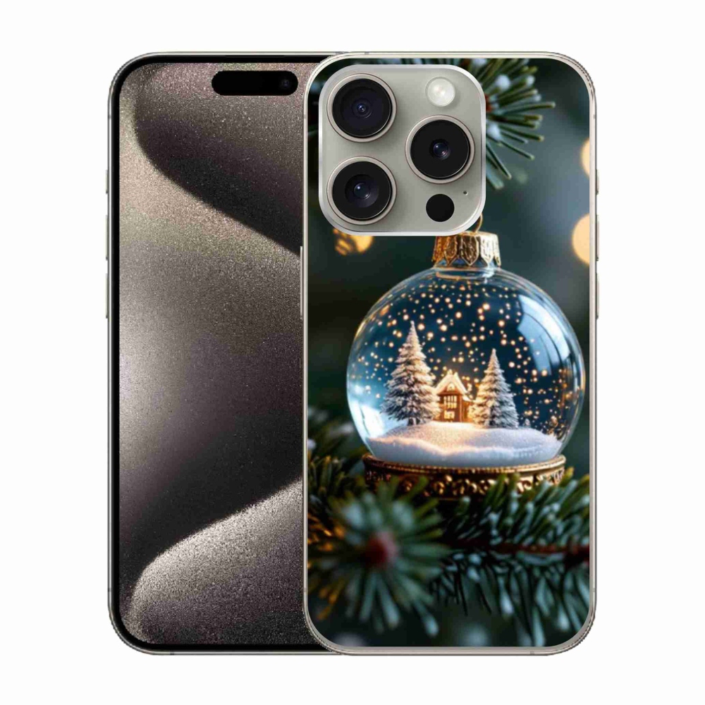 Gélový kryt mmCase na iPhone 15 Pro - vianočné gule 2