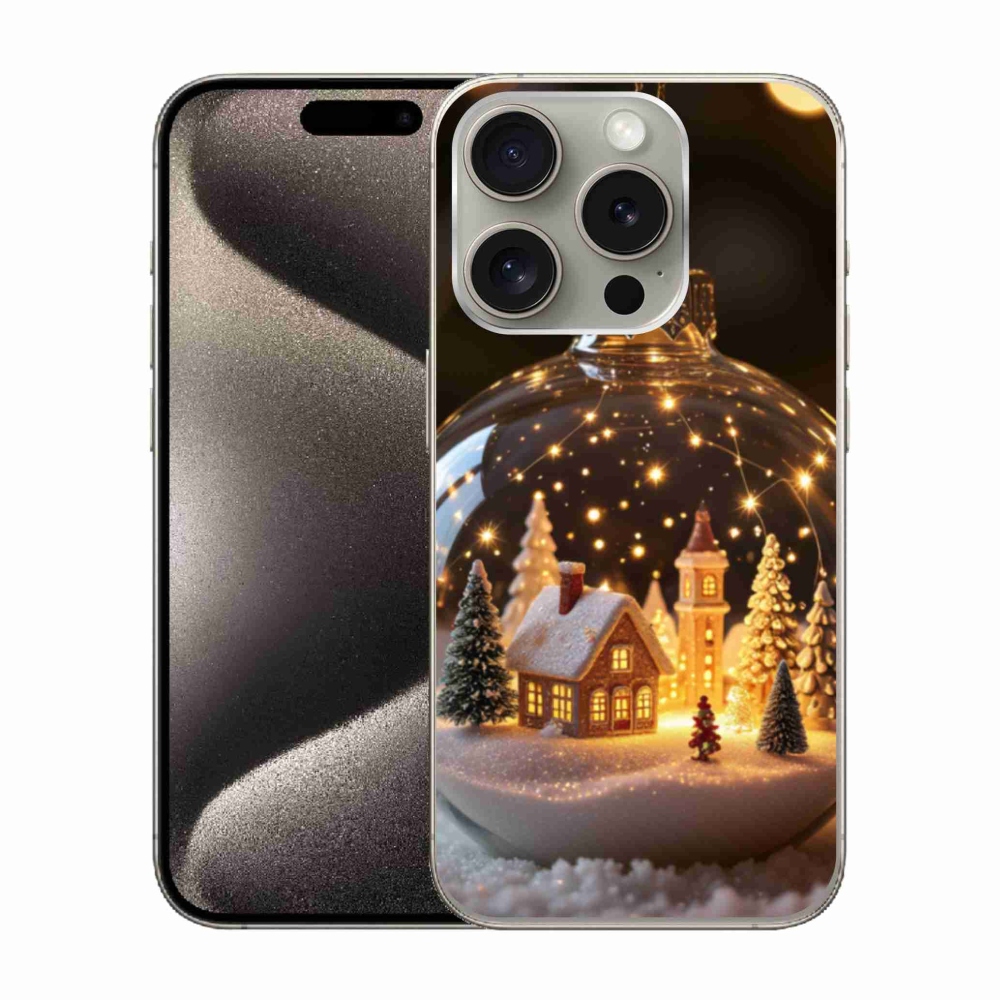 Gélový kryt mmCase na iPhone 15 Pro - vianočné gule 3