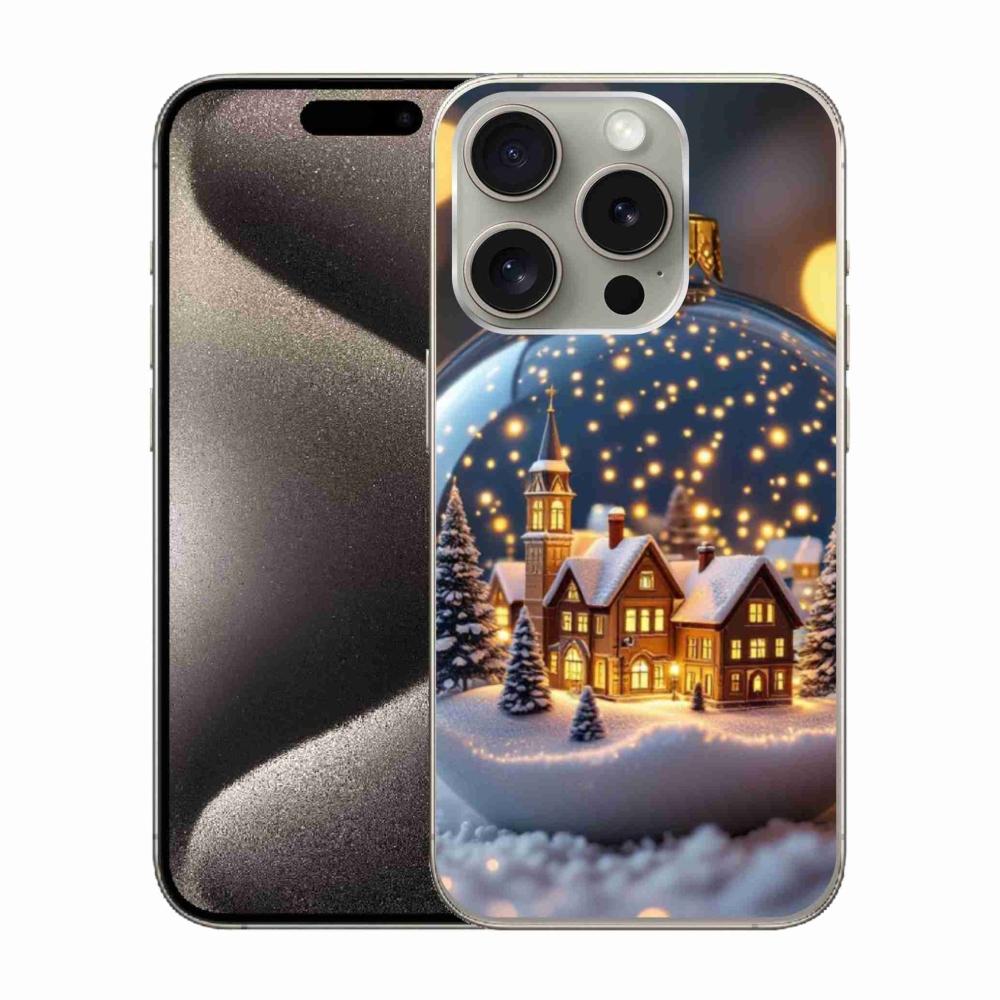 Gélový kryt mmCase na iPhone 15 Pro - vianočné gule 4