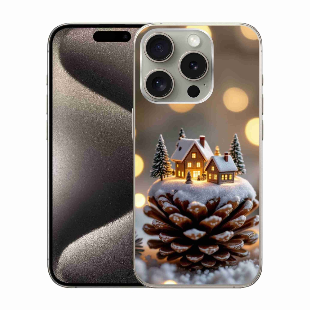 Gélový kryt mmCase na iPhone 15 Pro - zimná dedinka