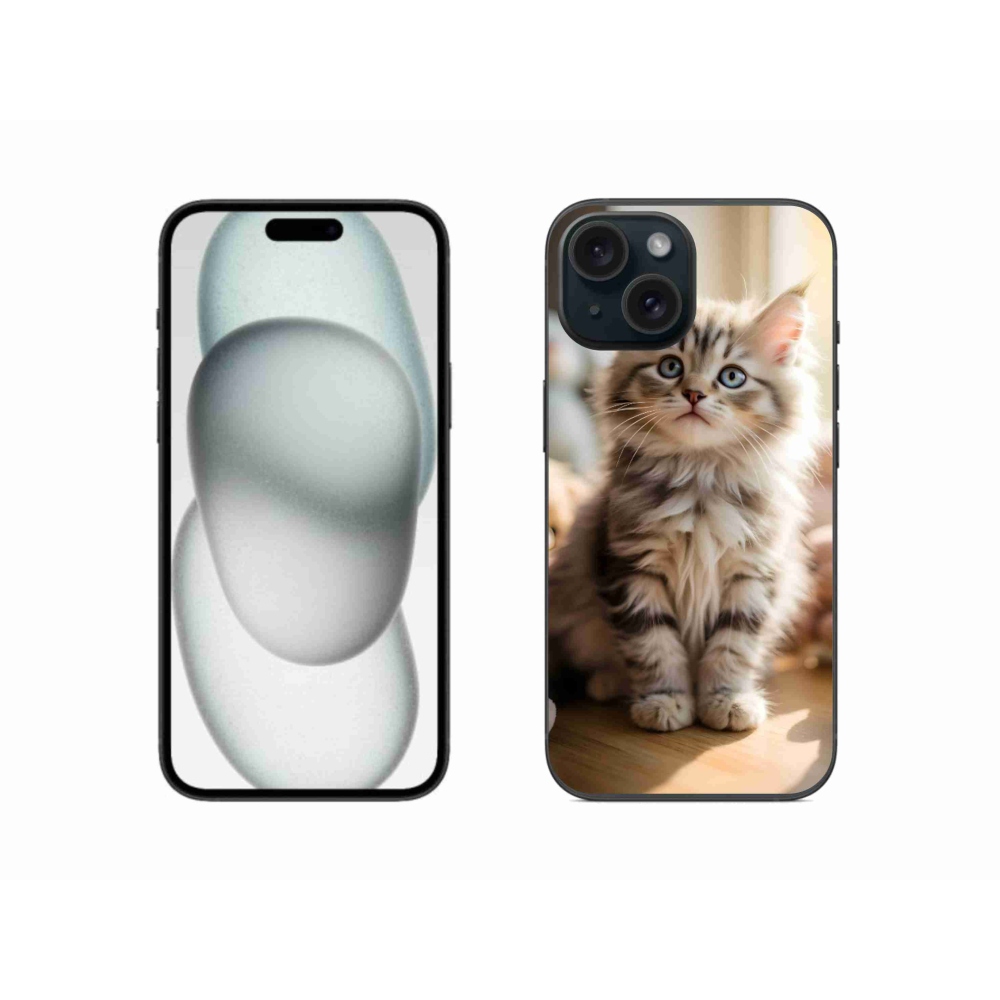 Gélový kryt mmCase na iPhone 15 - roztomilé mačiatko 10