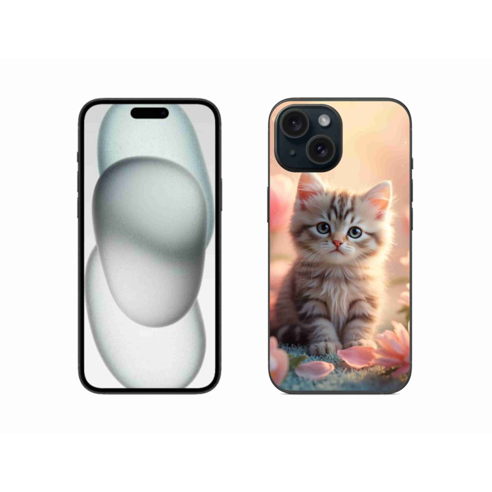 Gélový kryt mmCase na iPhone 15 - roztomilé mačiatko 8