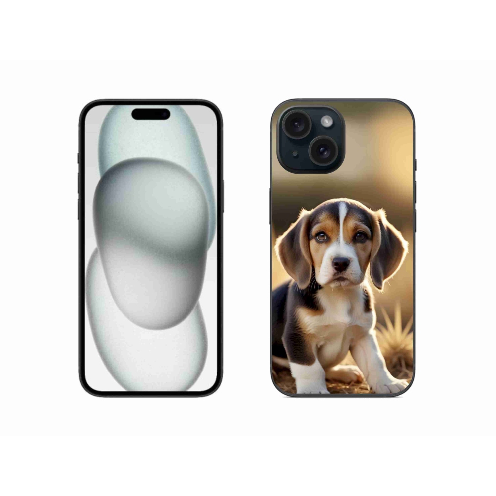 Gélový kryt mmCase na iPhone 15 - roztomilý bígl