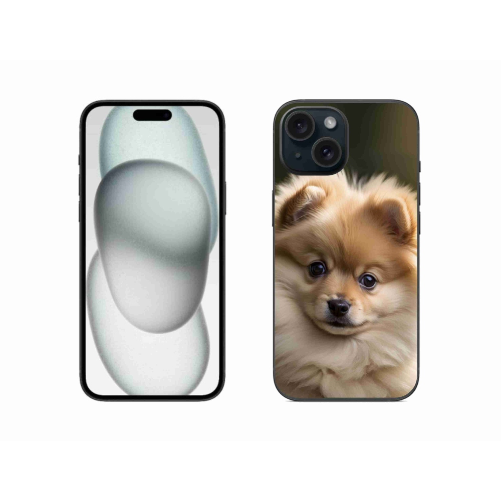 Gélový kryt mmCase na iPhone 15 - roztomilý pomeranian 2