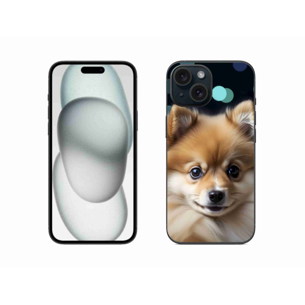 Gélový kryt mmCase na iPhone 15 - roztomilý pomeranian