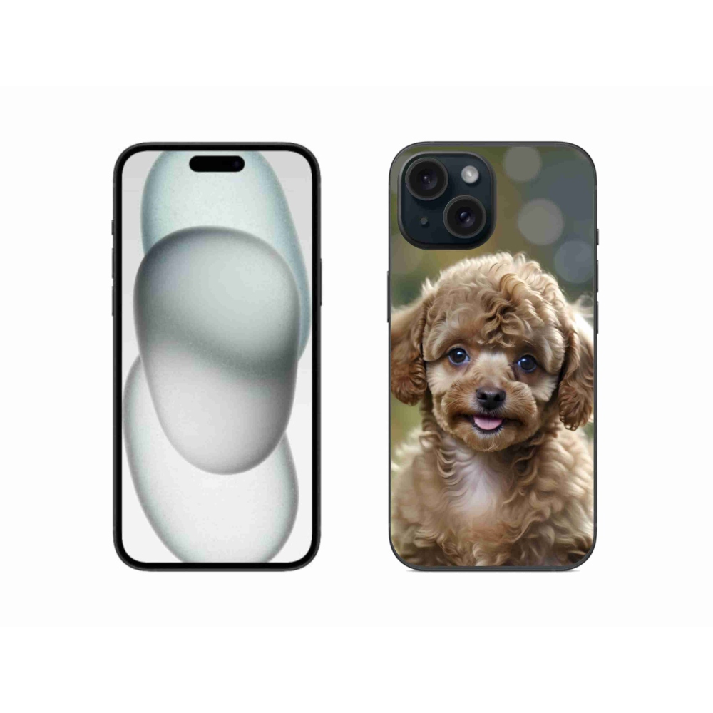 Gélový kryt mmCase na iPhone 15 - roztomilý pudel