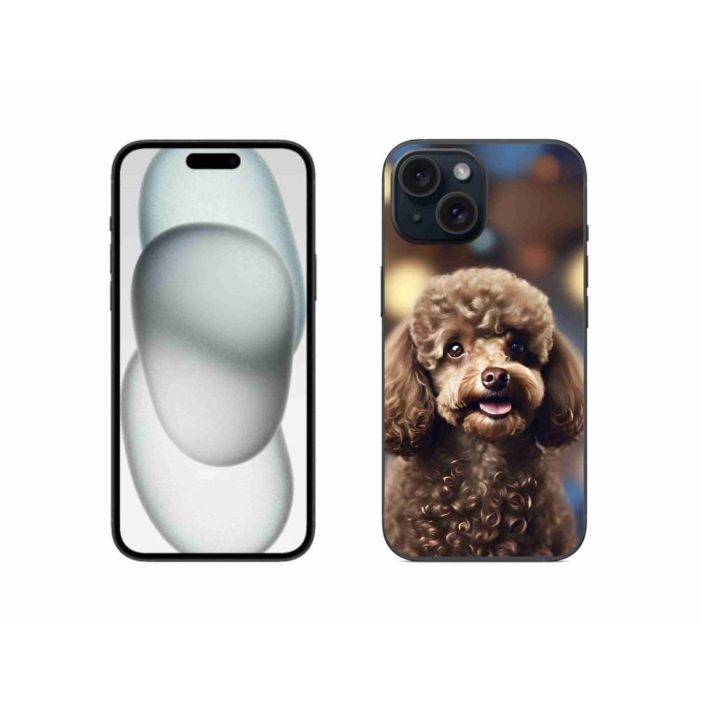 Gélový kryt mmCase na iPhone 15 - roztomilý pudel