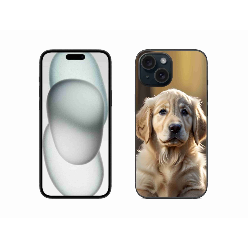 Gélový kryt mmCase na iPhone 15 - roztomilý zlatý retriever