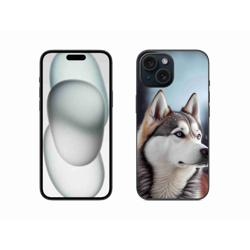 Gélový kryt mmCase na iPhone 15 - sibírsky husky