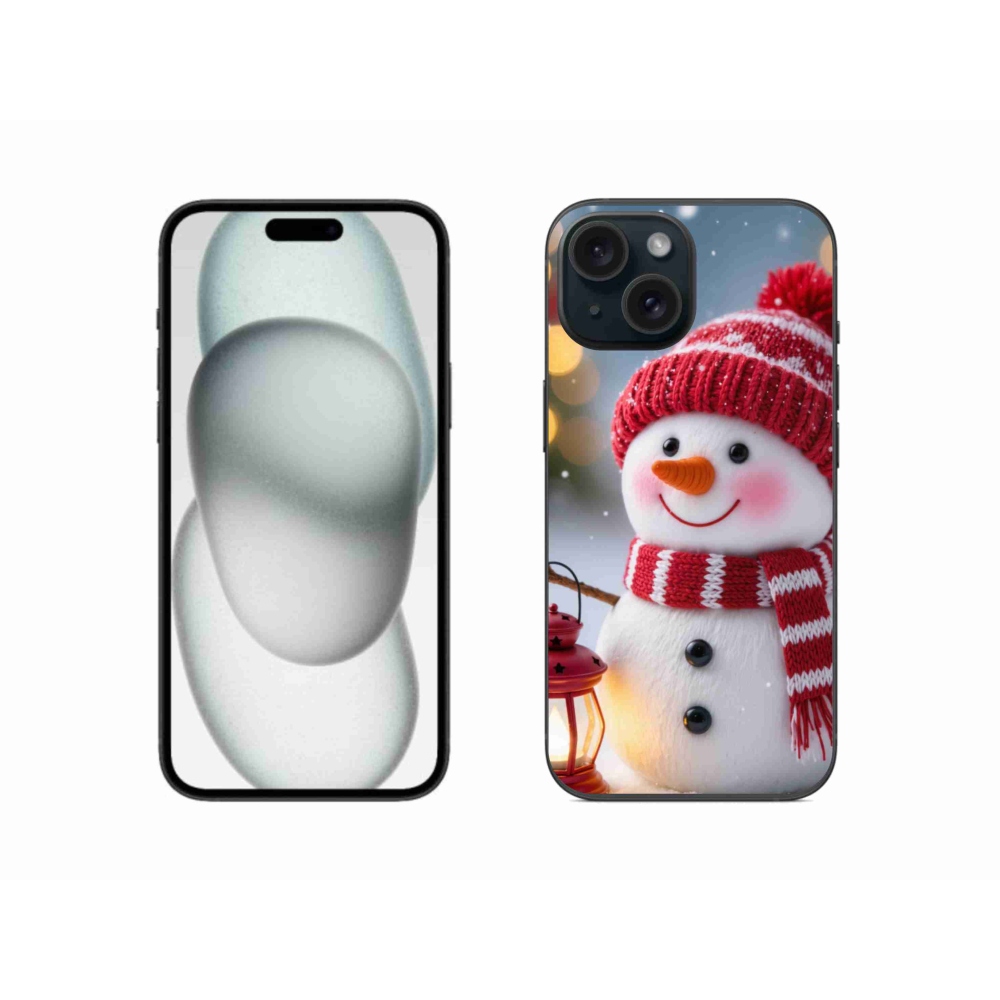 Gélový kryt mmCase na iPhone 15 - snehuliak 2