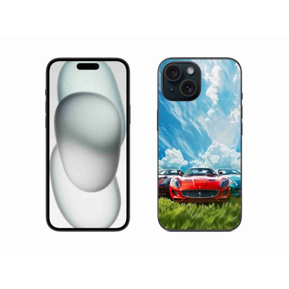 Gélový kryt mmCase na iPhone 15 - športové vozidlá