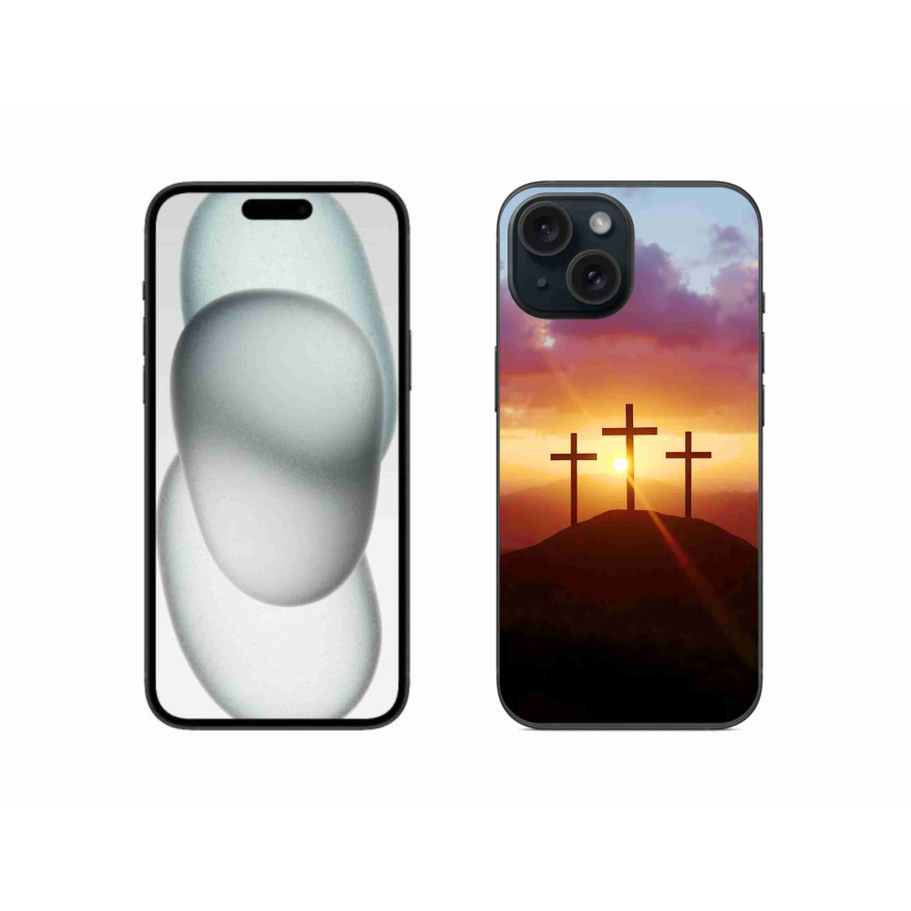 Gélový kryt mmCase na iPhone 15 - tri kríža