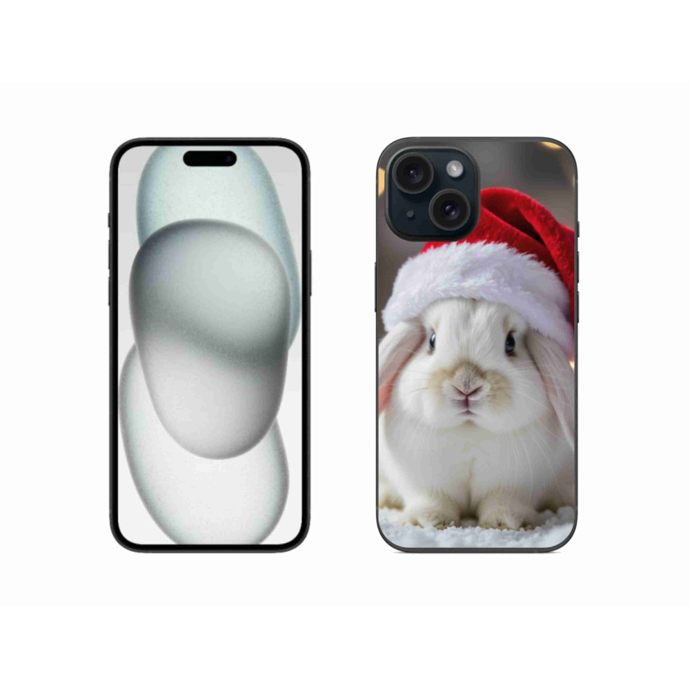 Gélový kryt mmCase na iPhone 15 - vianočný králik