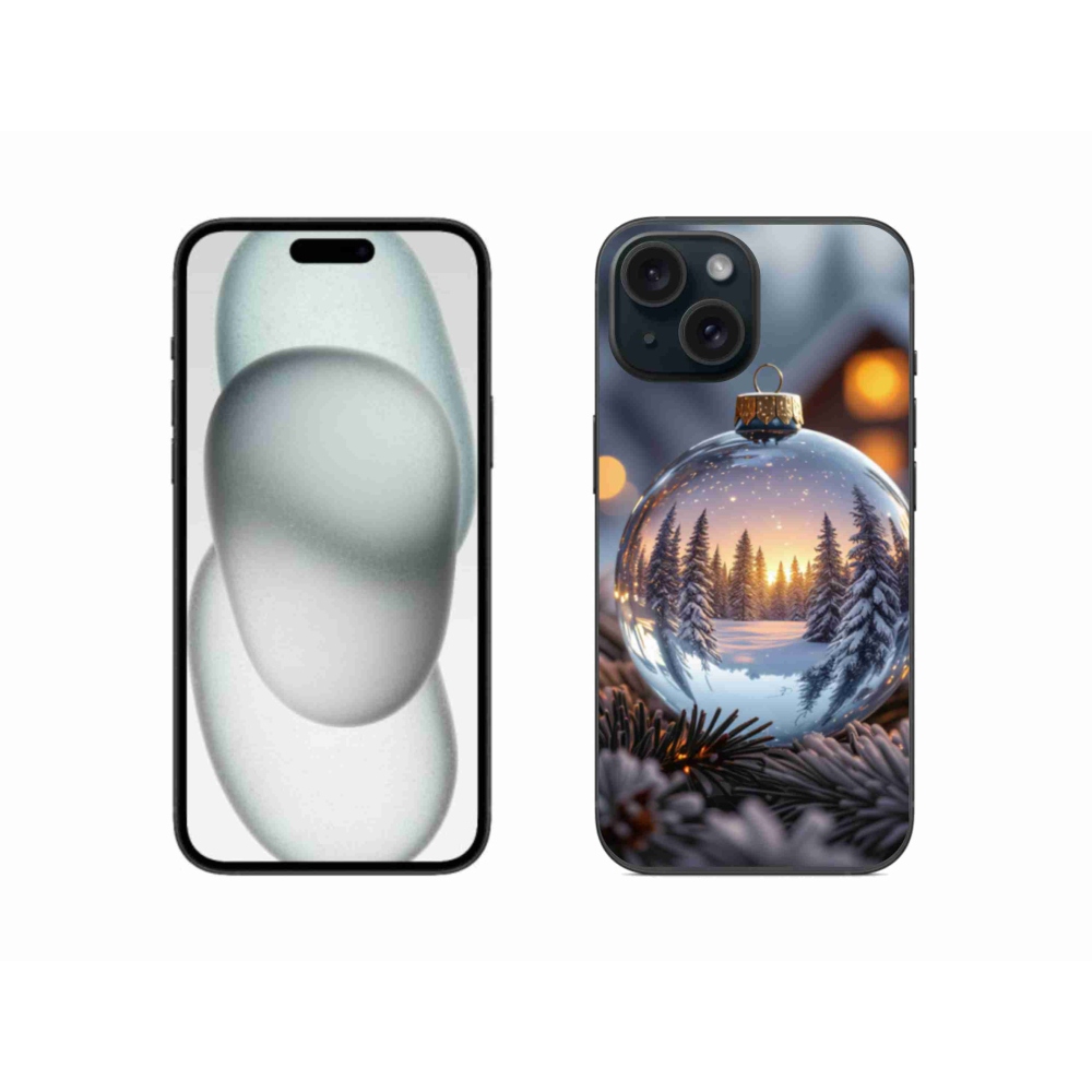 Gélový kryt mmCase na iPhone 15 - vianočná ozdoba