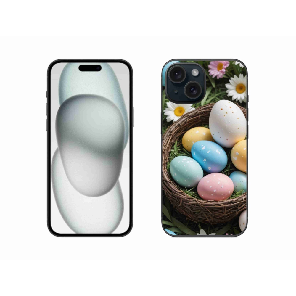 Gélový kryt mmCase na iPhone 15 - veľkonočné vajíčka 2