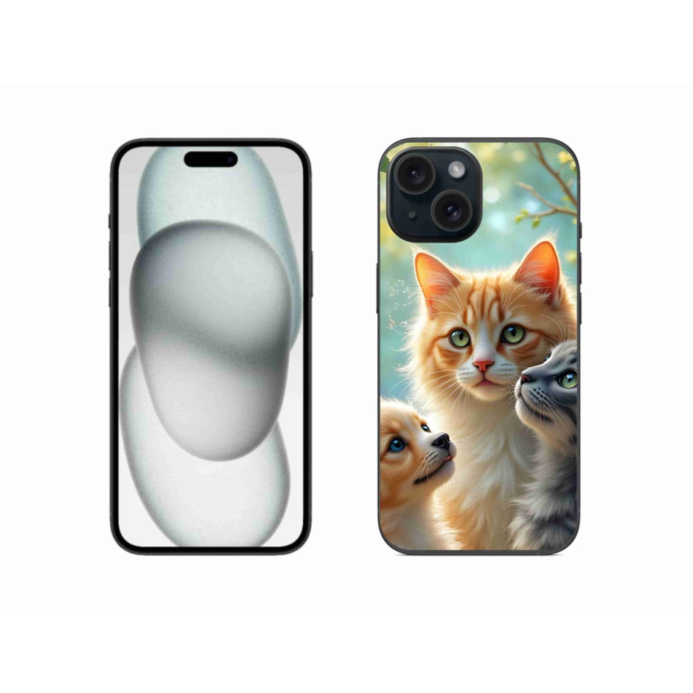 Gélový kryt mmCase na iPhone 15 - zvieracie priateľstvo 2