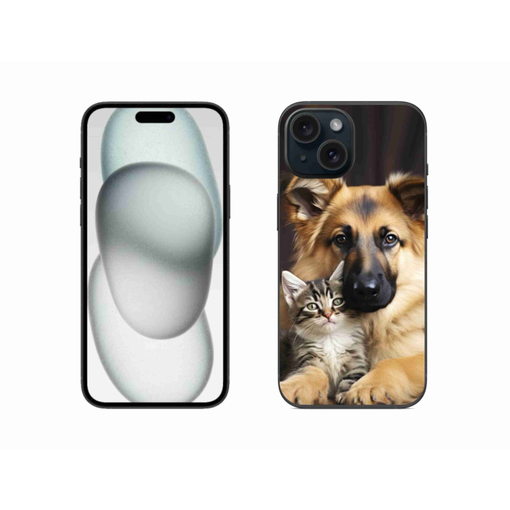 Gélový kryt mmCase na iPhone 15 - zvieracie priateľstvo