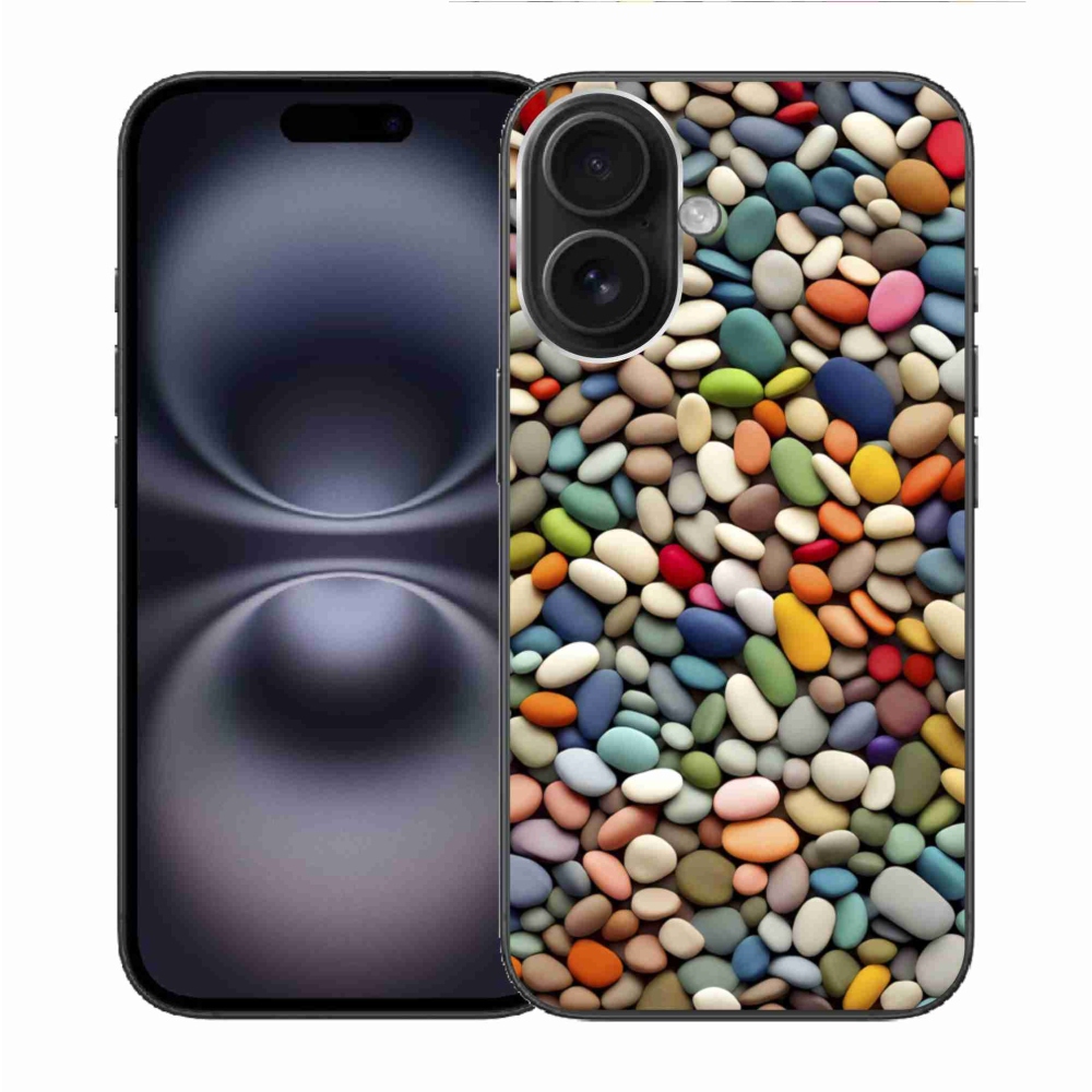 Gélový kryt mmCase na iPhone 16 - farebné kamienky 2