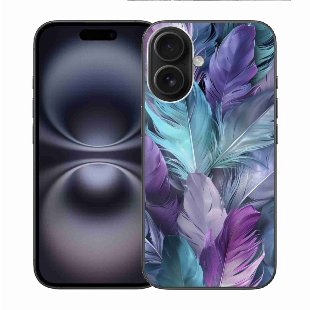 Gélový kryt mmCase na iPhone 16 - farebné perie 2