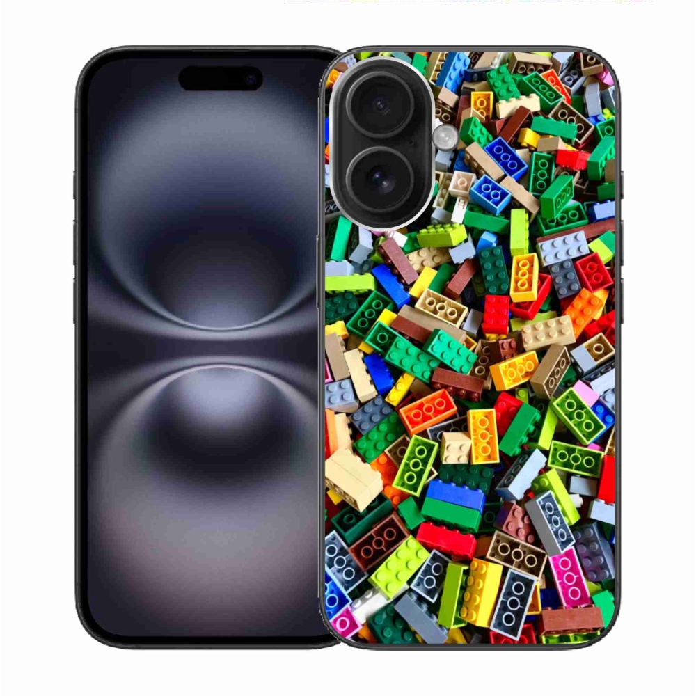 Gélový kryt mmCase na iPhone 16 - farebné stavebné kocky