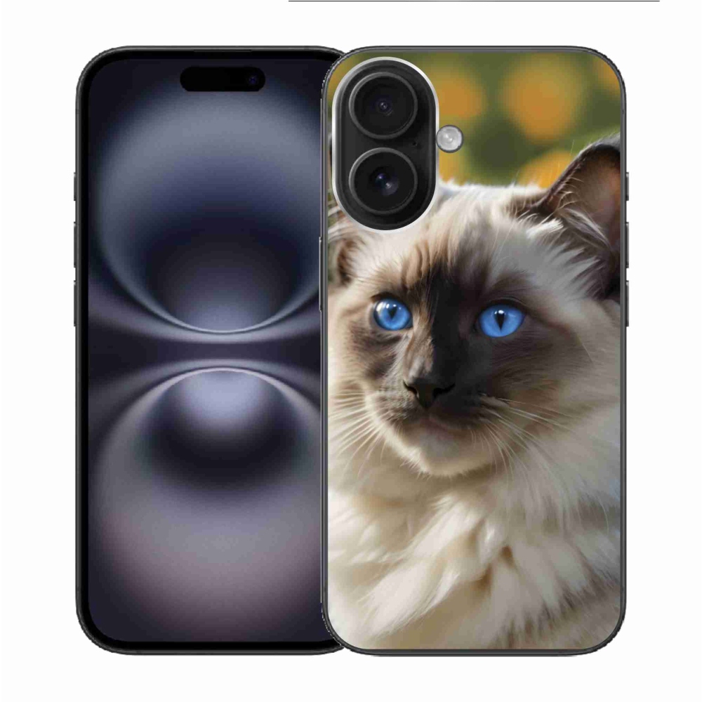 Gélový kryt mmCase na iPhone 16 - biely ragdoll