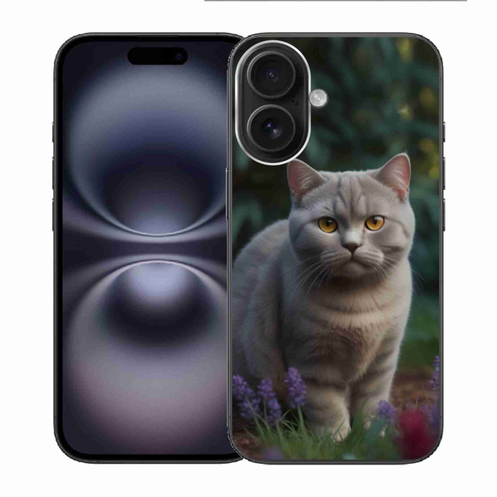 Gélový kryt mmCase na iPhone 16 - britská mačka