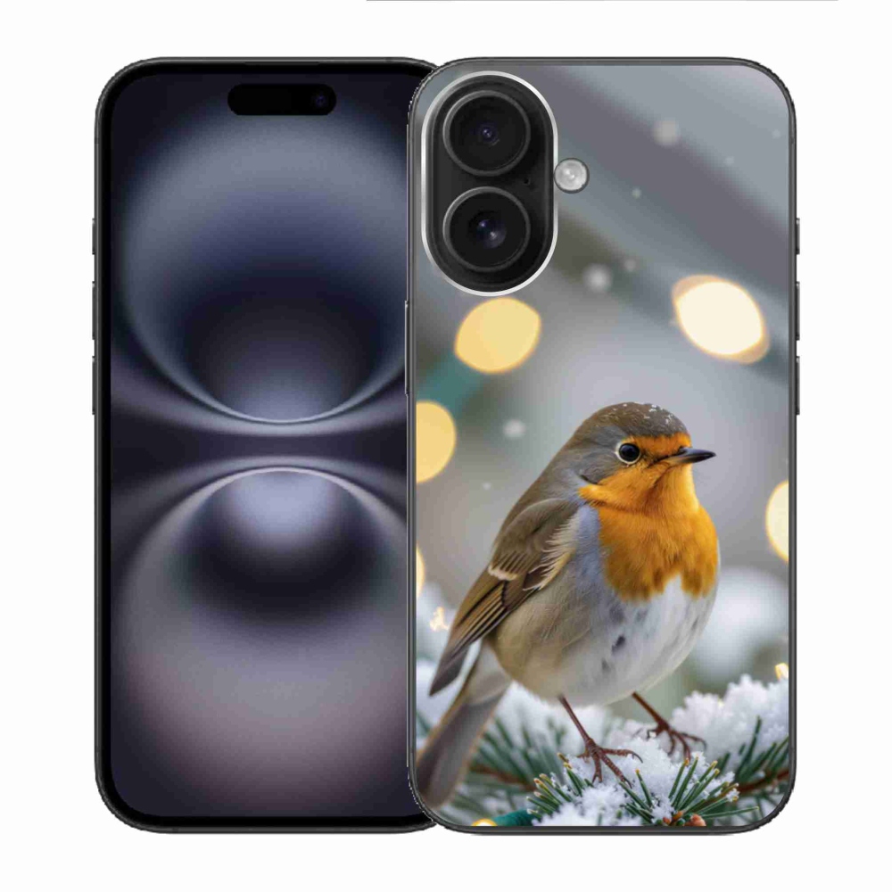 Gélový kryt mmCase na iPhone 16 - červienka v zime