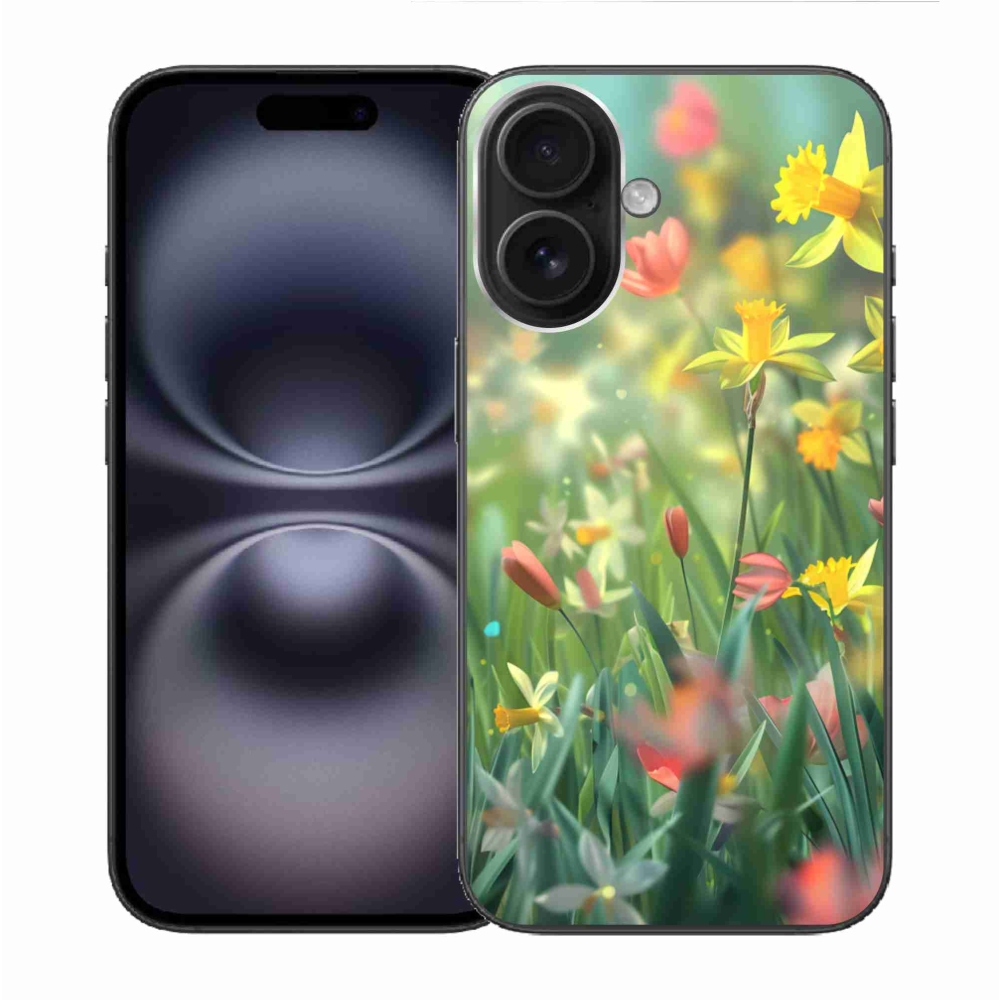 Gélový kryt mmCase na iPhone 16 - jarné kvety