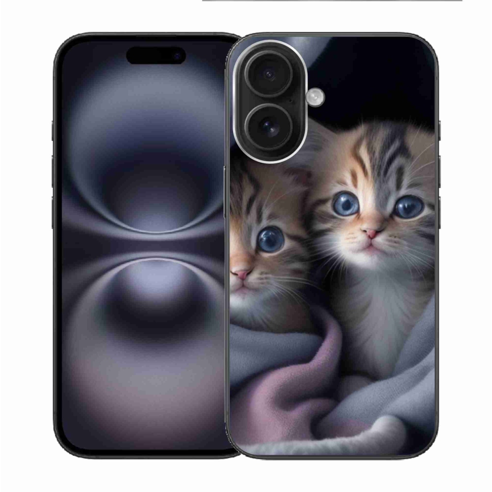 Gélový kryt mmCase na iPhone 16 - mačacie duo 2