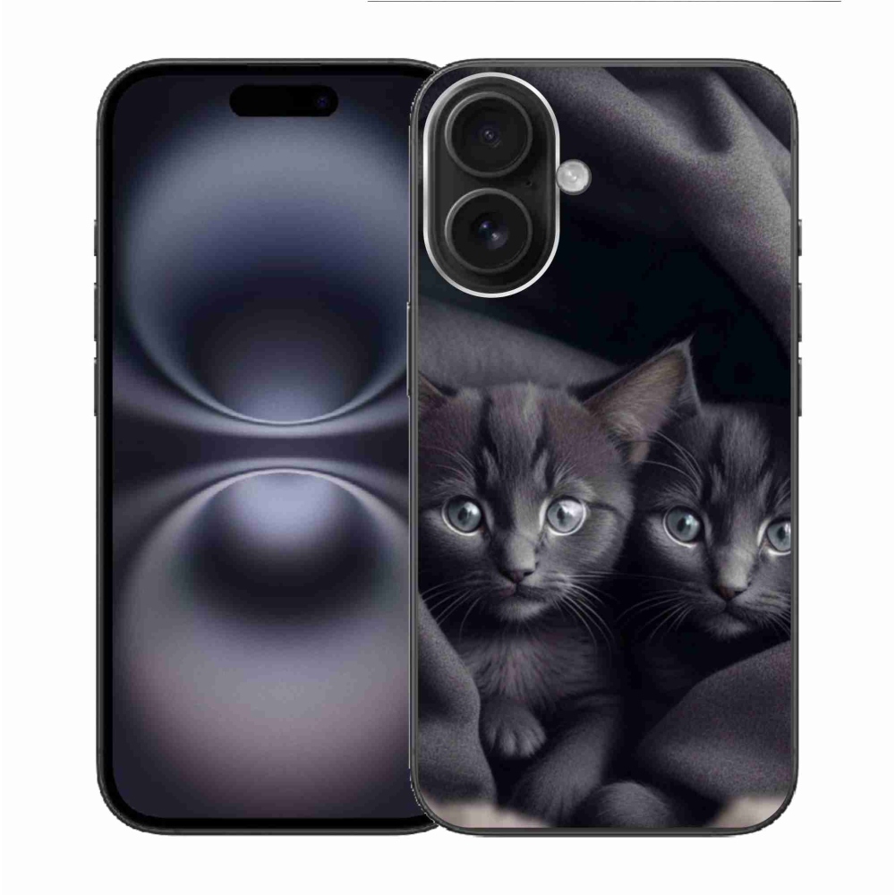 Gélový kryt mmCase na iPhone 16 - mačacie duo