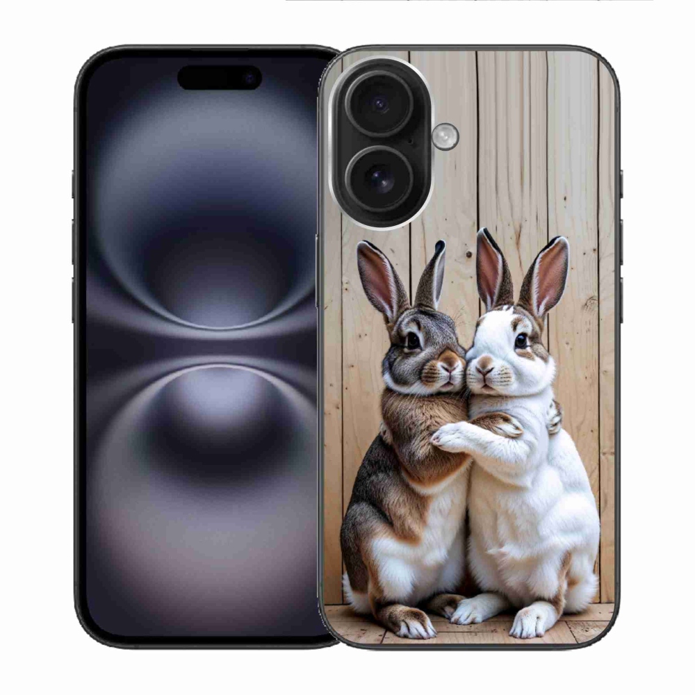 Gélový kryt mmCase na iPhone 16 - králičie pár