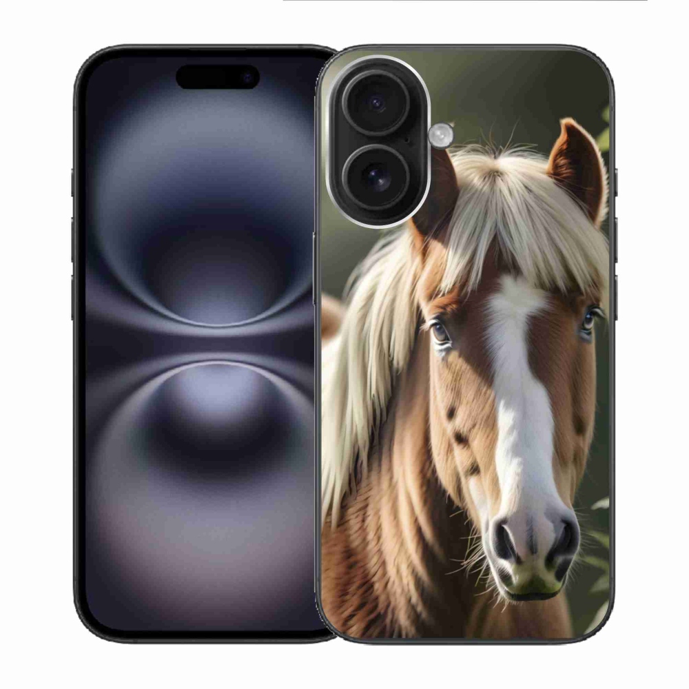 Gélový kryt mmCase na iPhone 16 - kôň so svetlou hrivou