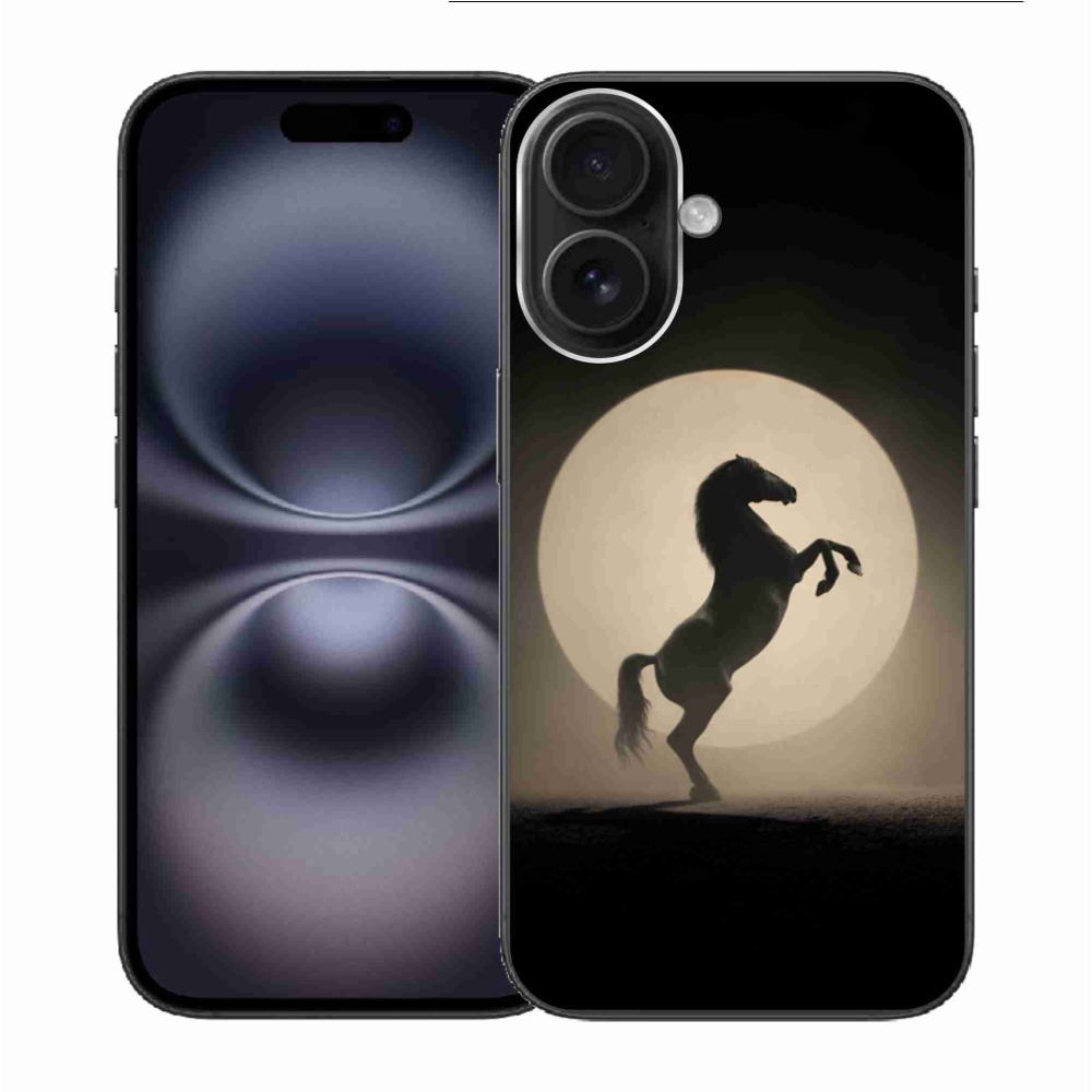 Gélový kryt mmCase na iPhone 16 - kôň v siluete