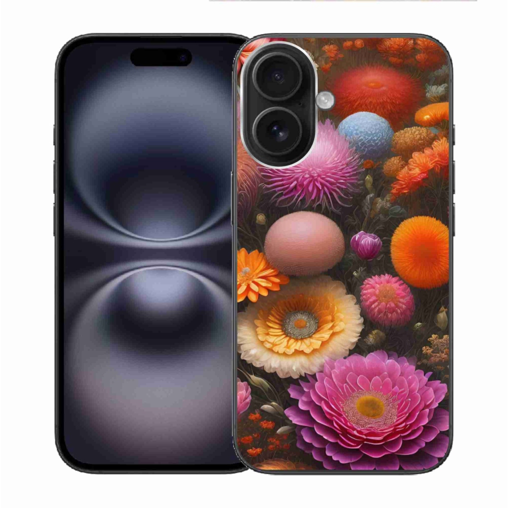 Gélový kryt mmCase na iPhone 16 - kvetinová kompozícia