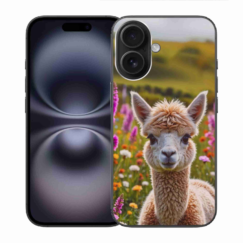 Gélový kryt mmCase na iPhone 16 - lama na lúke