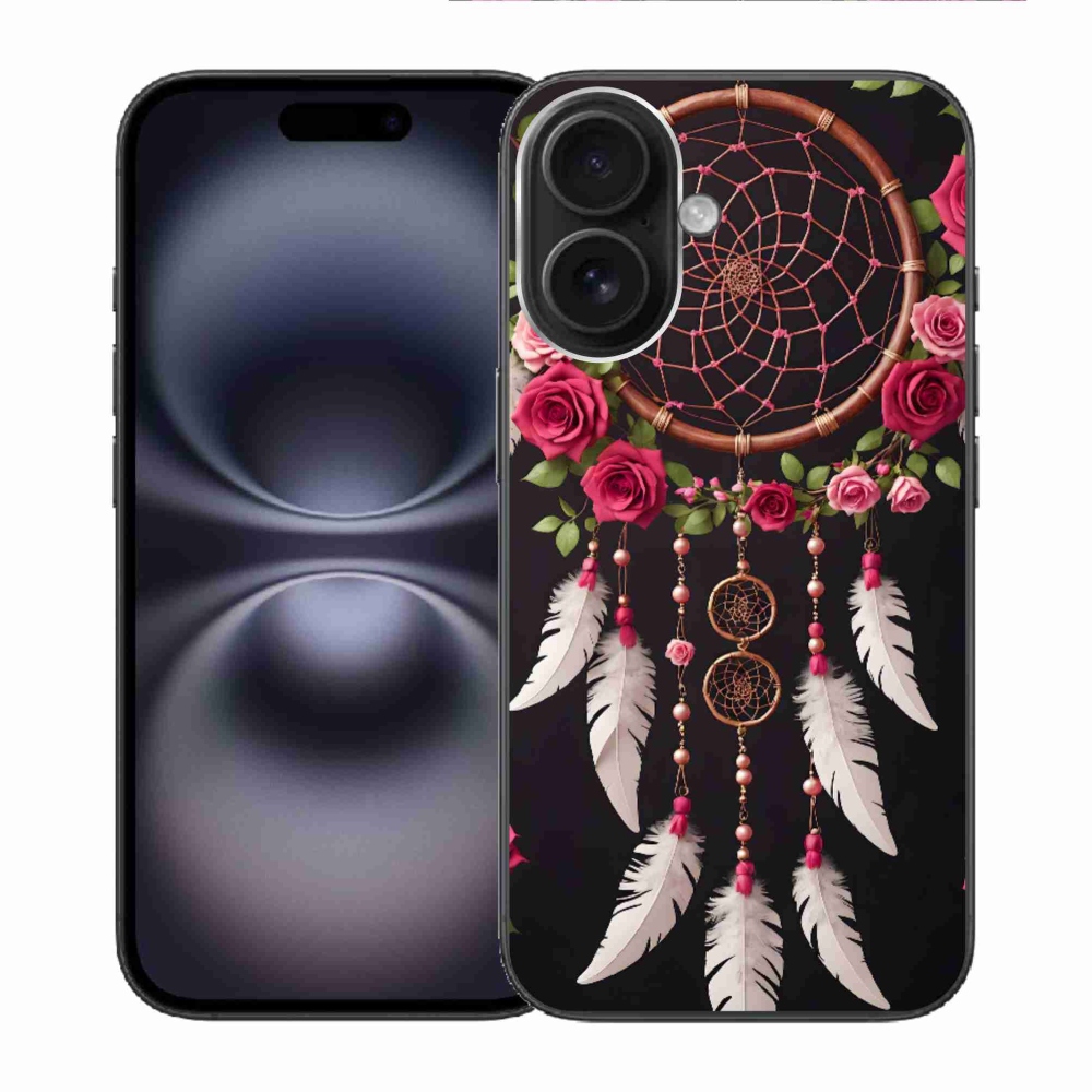 Gélový kryt mmCase na iPhone 16 - lapač snov s ružami